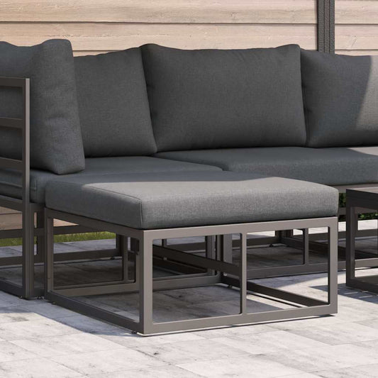 Outdoor Furniture with Cushion Black Aluminium