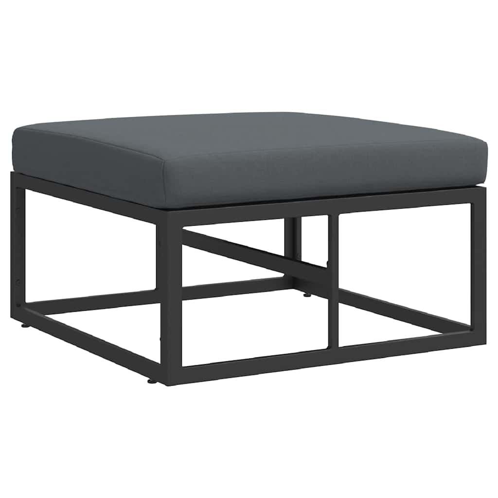 Outdoor Furniture with Cushion Black Aluminium