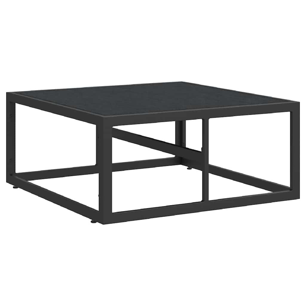 Outdoor Furniture with Cushion Black Aluminium