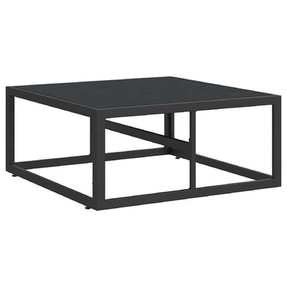 Outdoor Furniture with Cushion Black Aluminium