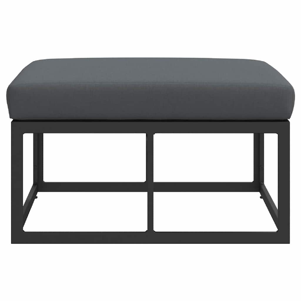 Outdoor Furniture with Cushion Black Aluminium