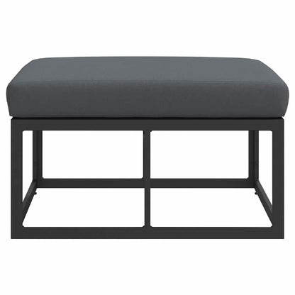 Outdoor Furniture with Cushion Black Aluminium