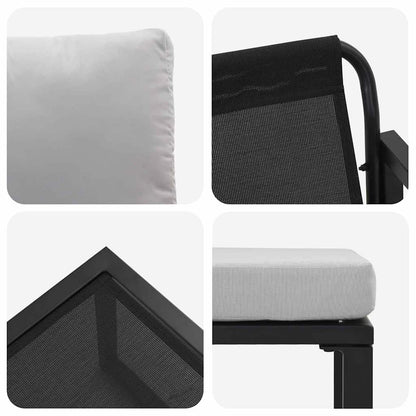 Garden Furniture with Cushion Other 4 pcs Black Steel