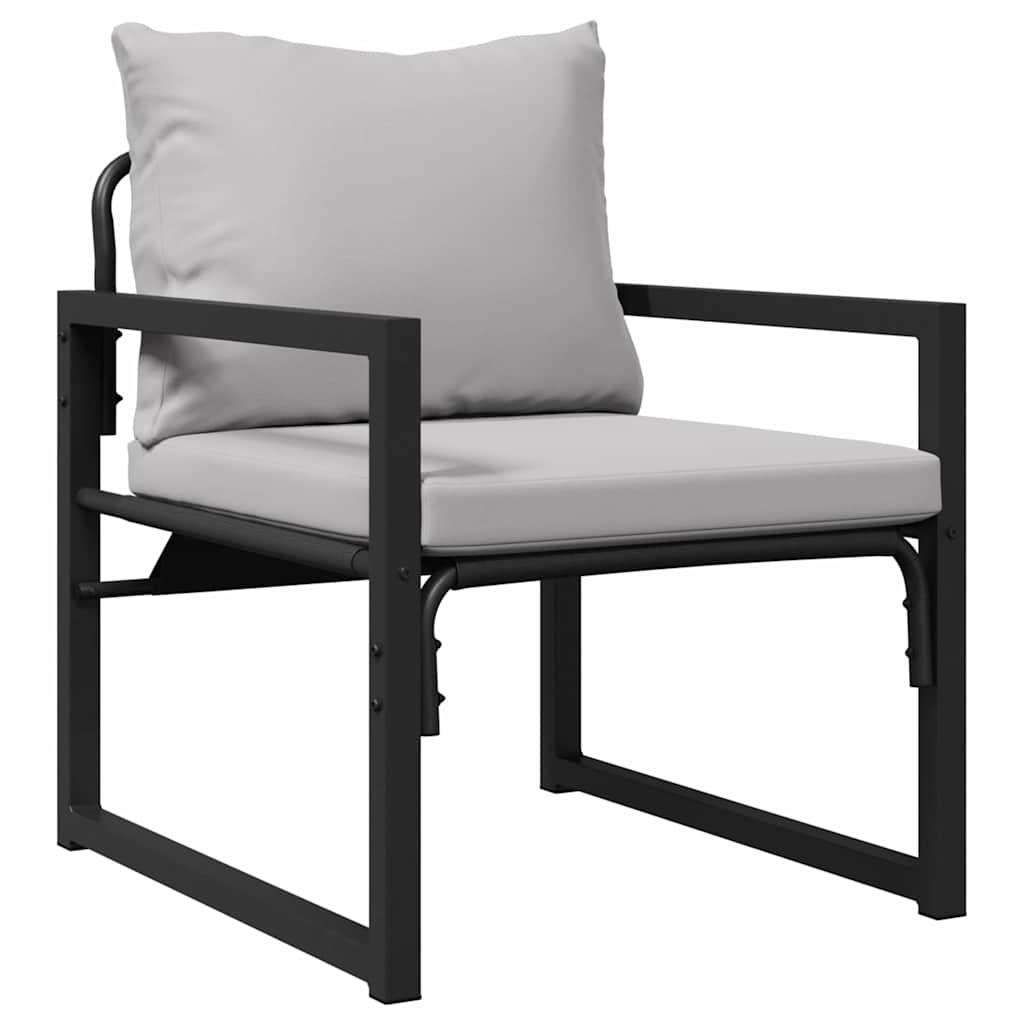 Garden Furniture with Cushion Other 4 pcs Black Steel