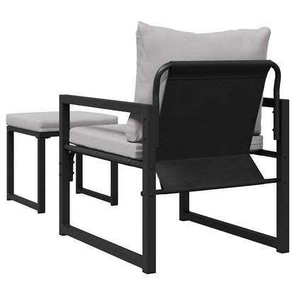Garden Furniture with Cushion Other 4 pcs Black Steel