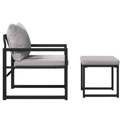 Garden Furniture with Cushion Other 4 pcs Black Steel