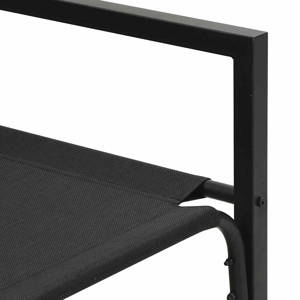 Garden Furniture with Cushion Black 180 x 72.5 x 71 cm Steel