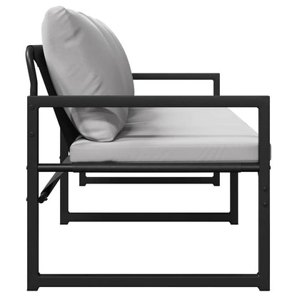 Garden Furniture with Cushion Black 180 x 72.5 x 71 cm Steel
