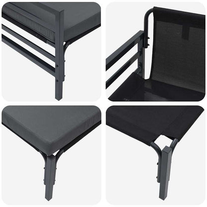 Outdoor Furniture with Cushion 2 pcs Anthracite Steel