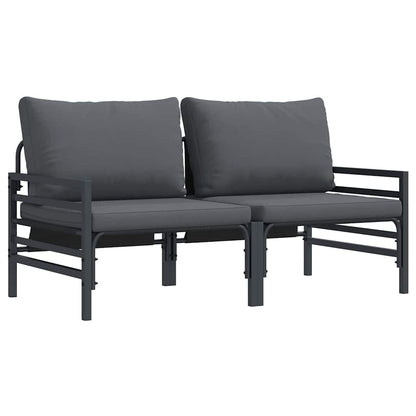 Outdoor Furniture with Cushion 2 pcs Anthracite Steel