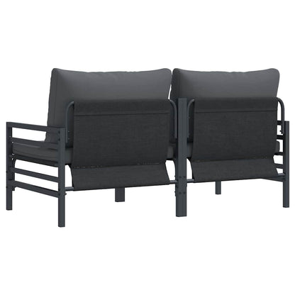 Outdoor Furniture with Cushion 2 pcs Anthracite Steel
