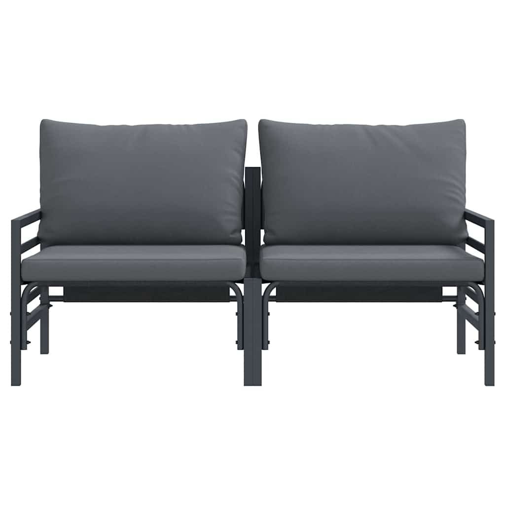 Outdoor Furniture with Cushion 2 pcs Anthracite Steel