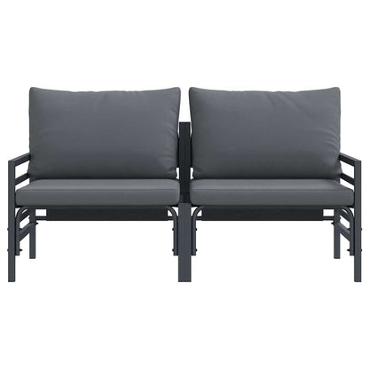 Outdoor Furniture with Cushion 2 pcs Anthracite Steel