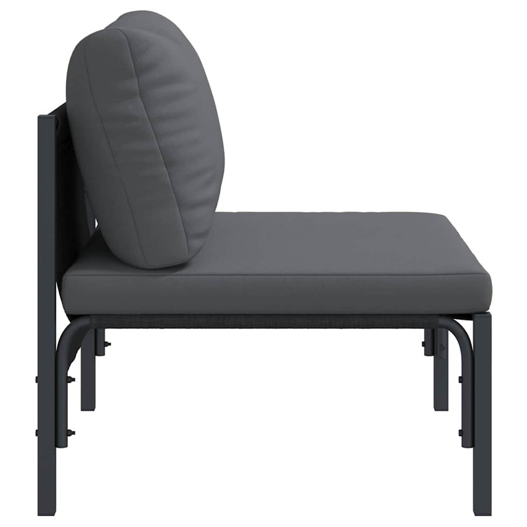 Outdoor Furniture with Cushion with Pillow Anthracite Steel
