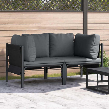Outdoor Furniture with Cushion 2 pcs Anthracite Steel