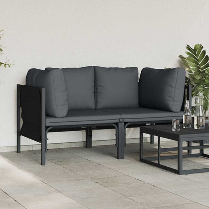 Outdoor Furniture with Cushion 2 pcs Anthracite Steel