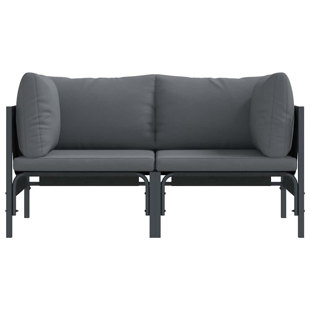 Outdoor Furniture with Cushion 2 pcs Anthracite Steel