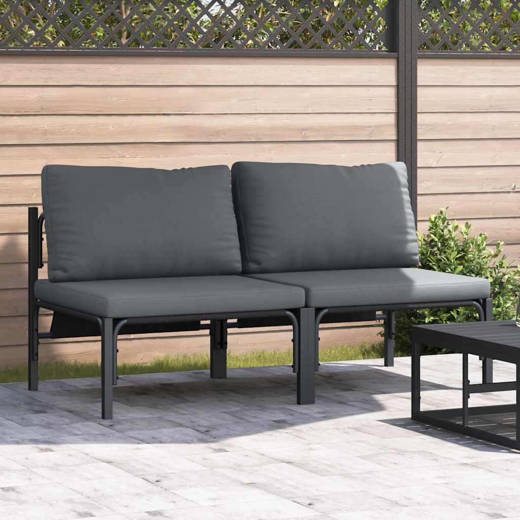 Outdoor Furniture with Cushion 2 pcs Anthracite Steel