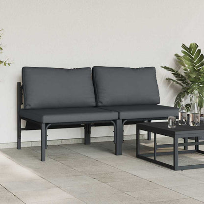 Outdoor Furniture with Cushion 2 pcs Anthracite Steel
