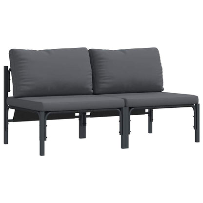 Outdoor Furniture with Cushion 2 pcs Anthracite Steel