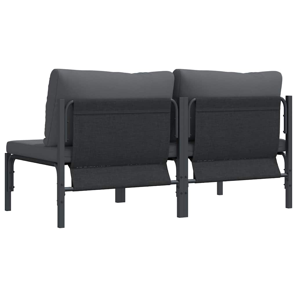 Outdoor Furniture with Cushion 2 pcs Anthracite Steel