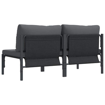 Outdoor Furniture with Cushion 2 pcs Anthracite Steel