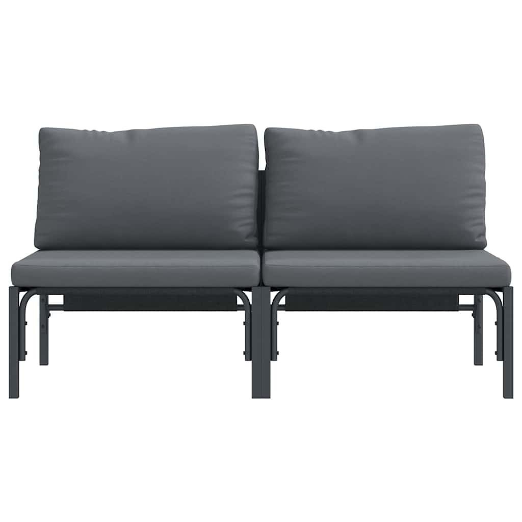 Outdoor Furniture with Cushion 2 pcs Anthracite Steel