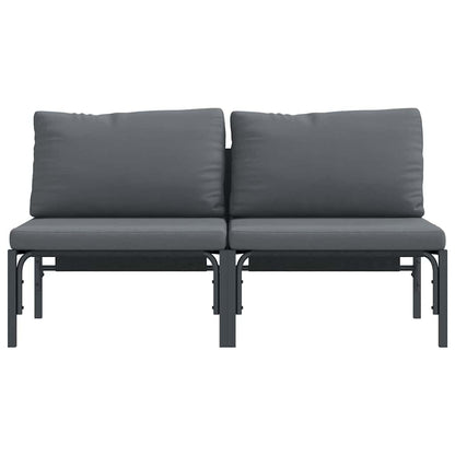 Outdoor Furniture with Cushion 2 pcs Anthracite Steel