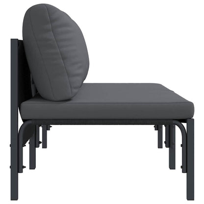 Outdoor Furniture with Cushion 2 pcs Anthracite Steel
