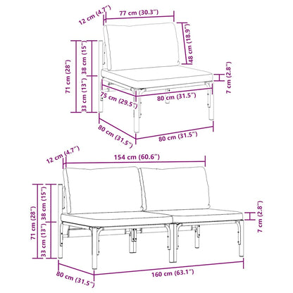 Outdoor Furniture with Cushion 2 pcs Anthracite Steel