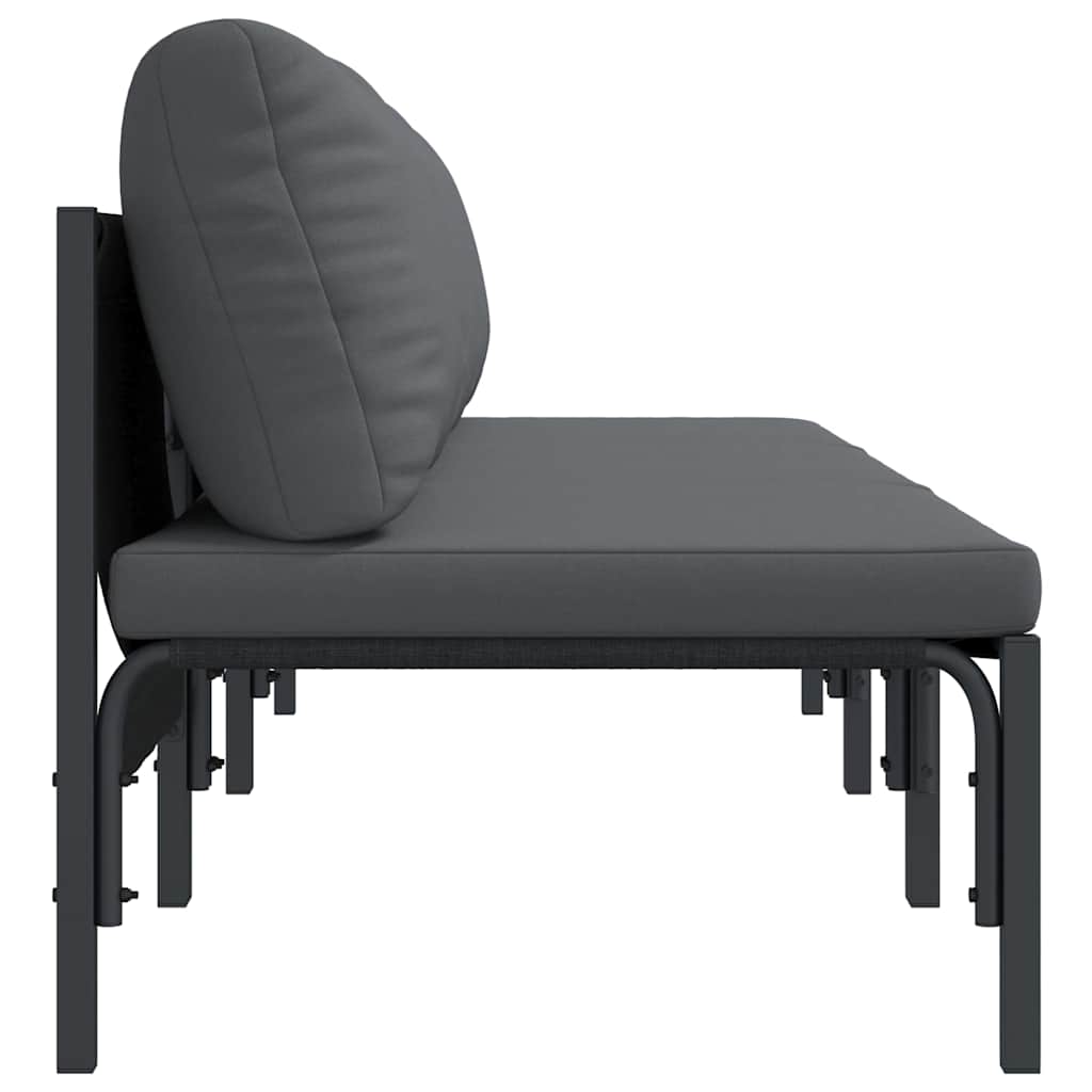 Outdoor Furniture with Cushion 3 pcs Anthracite Steel