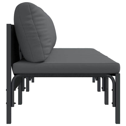 Outdoor Furniture with Cushion 3 pcs Anthracite Steel