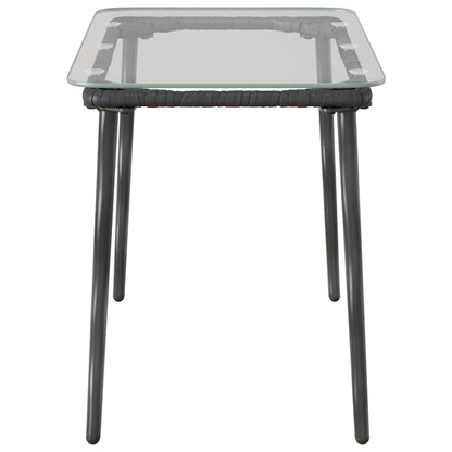 Garden Table Black 80 x 40 x 45.5 cm Poly rattan