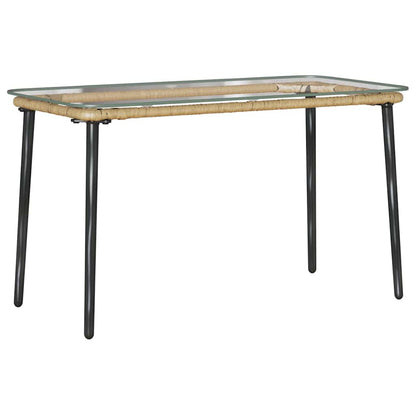 Garden Table Natural 80 x 40 x 45.5 cm Poly rattan