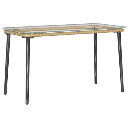 Garden Table Natural 80 x 40 x 45.5 cm Poly rattan