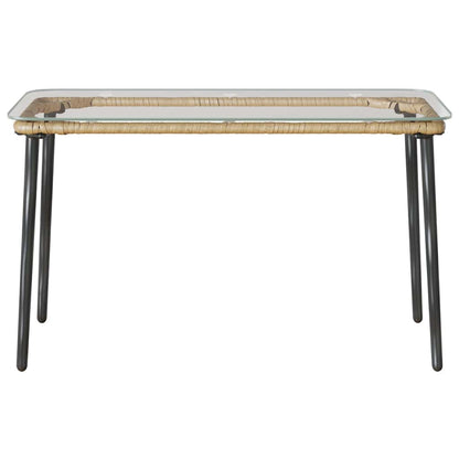 Garden Table Natural 80 x 40 x 45.5 cm Poly rattan