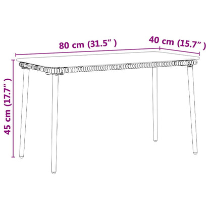 Garden Table Natural 80 x 40 x 45.5 cm Poly rattan