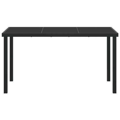 Garden Table Black 140 x 80 x 73 cm Solid Teak wood