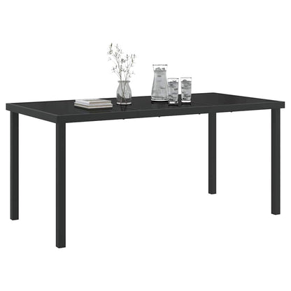 Garden Table Black 160 x 80 x 73 cm Solid Teak wood