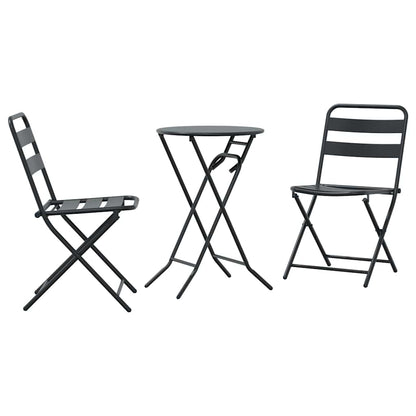 Bistro Set Folding 3 pcs Anthracite Steel