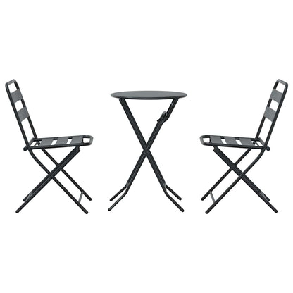 Bistro Set Folding 3 pcs Anthracite Steel