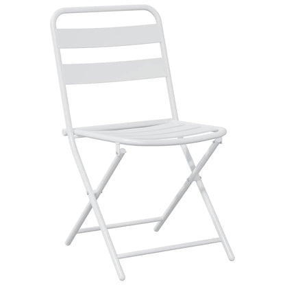Bistro Set Folding 3 pcs White Steel