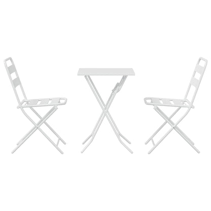 Bistro Set Folding 3 pcs White Steel