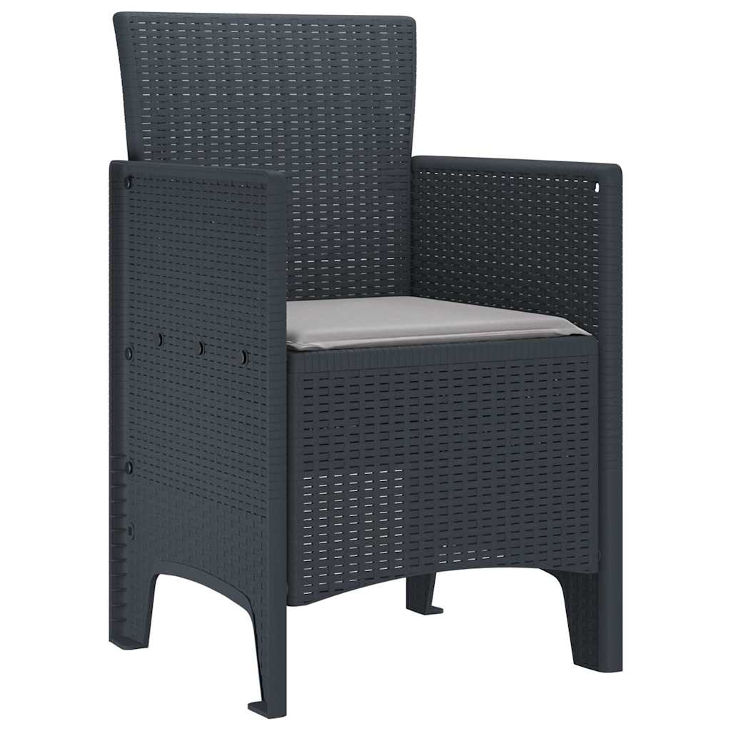 Garden Chair 2 pcs Anthracite 53 x 49 x 85 cm PP