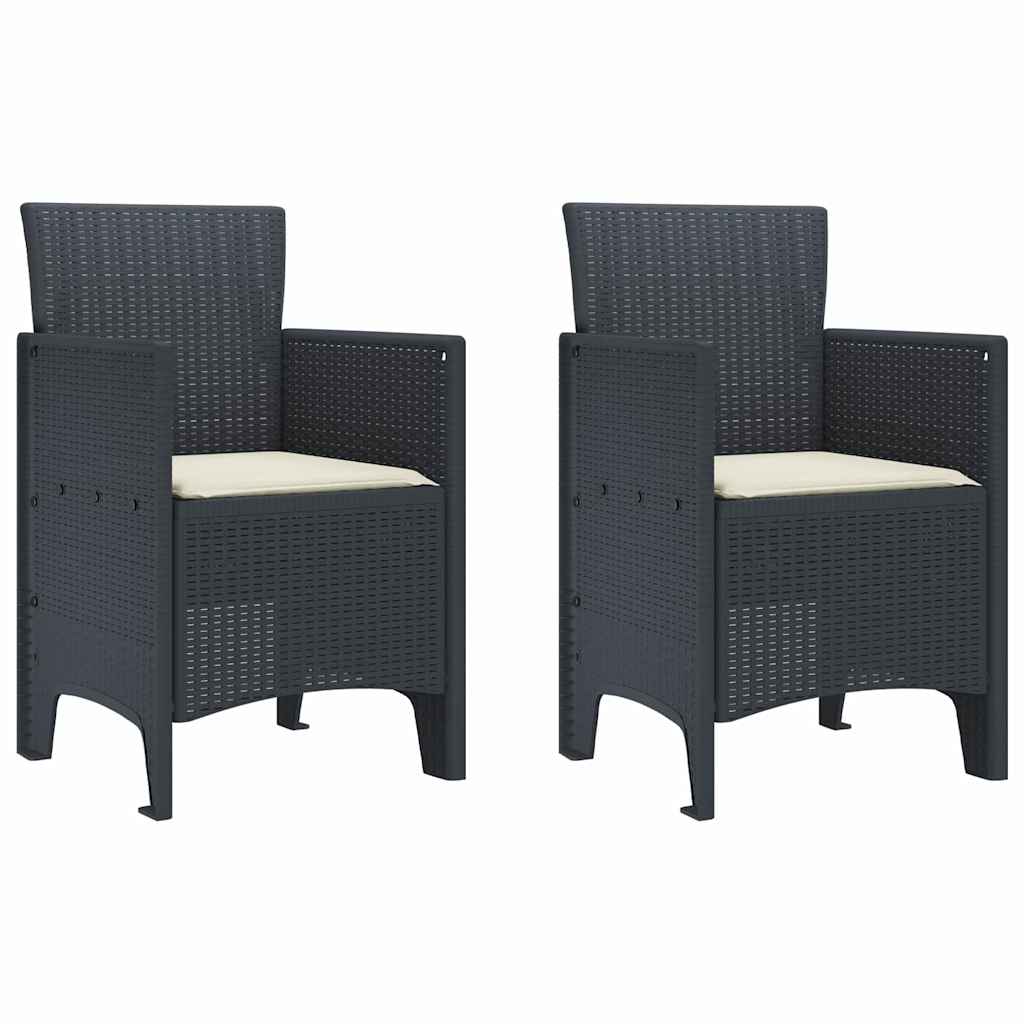 Garden Chair 2 pcs Anthracite 53 x 49 x 85 cm PP