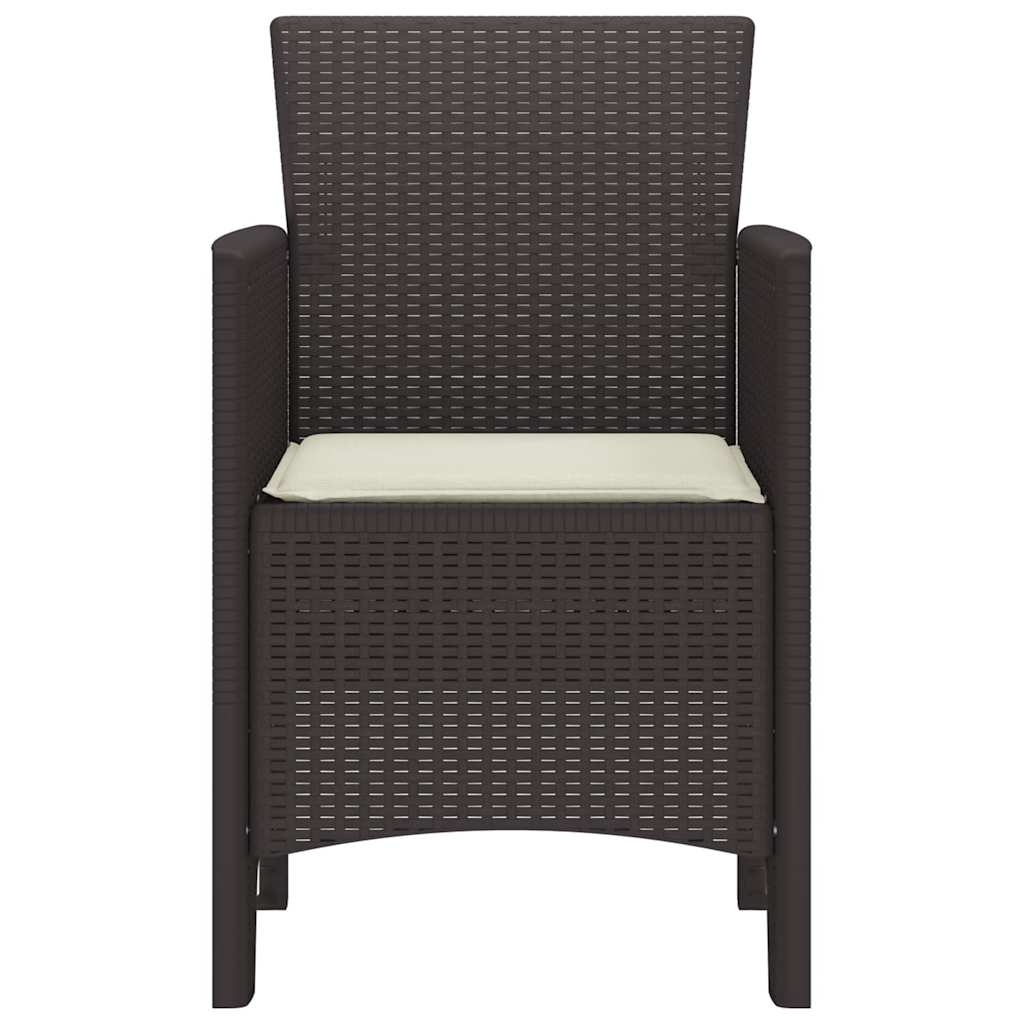 Garden Chair 2 pcs Brown 53 x 49 x 85 cm PP