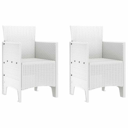 Garden Chair 2 pcs White 53 x 49 x 85 cm PP