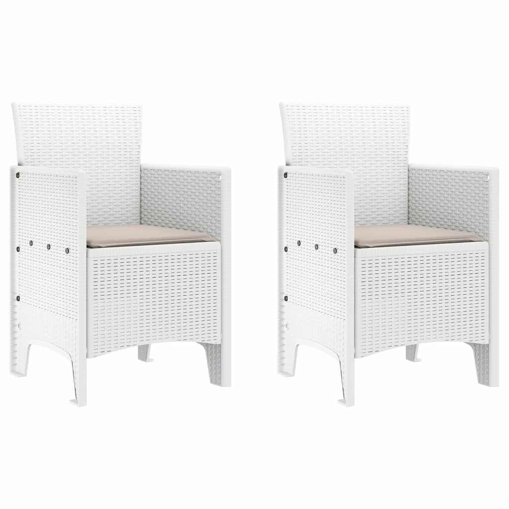 Garden Chair 2 pcs White 53 x 49 x 85 cm PP