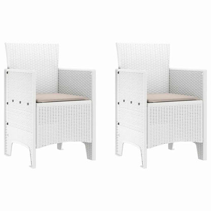 Garden Chair 2 pcs White 53 x 49 x 85 cm PP