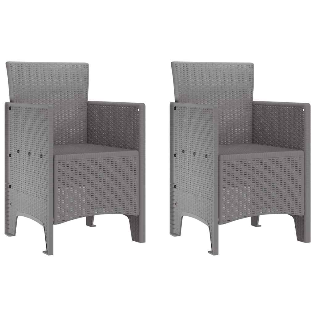 Garden Chair 2 pcs Light grey 53 x 49 x 85 cm PP
